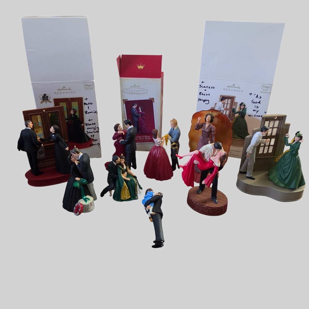Hallmark Keepsake Gone With The Wind Ornament Lot Rhett Scarlett Magic Sound